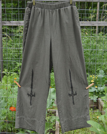 [OOAK] Githyanki Greatsword Linen Pants - M