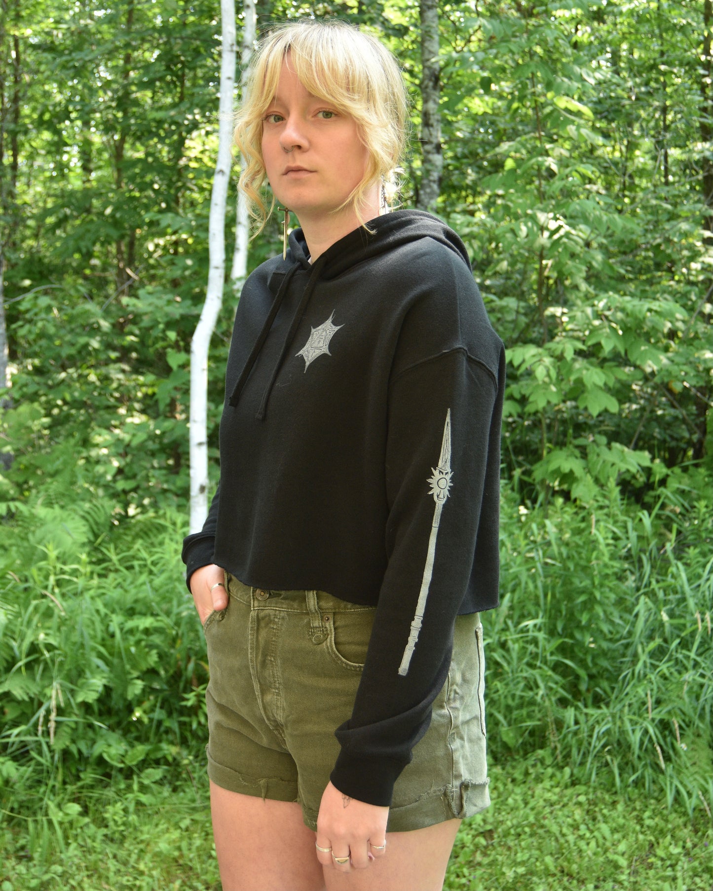 [OOAK] Shadowheart Crop Hoodie - S/M