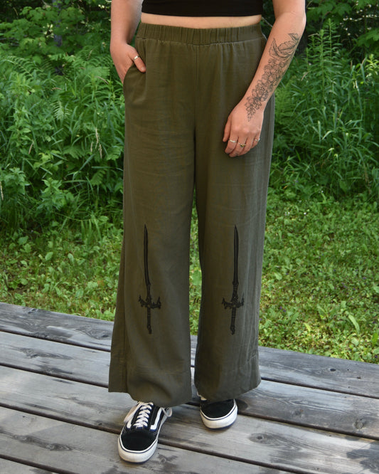 [OOAK] Githyanki Greatsword Linen Pants - M