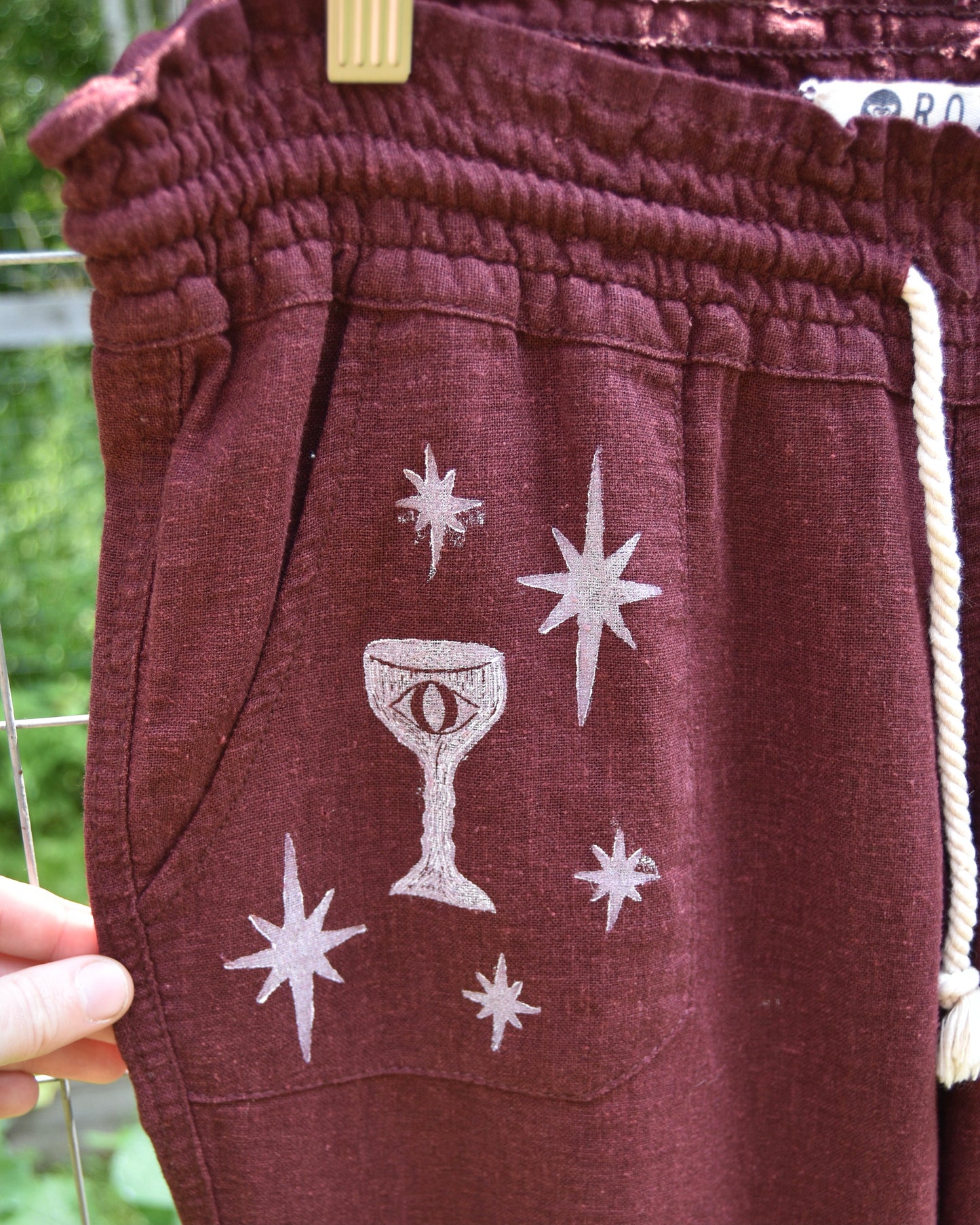 [OOAK] Cosmic Chalice Linen Pants - S/M