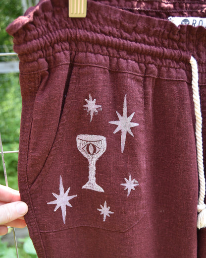 [OOAK] Cosmic Chalice Linen Pants - S/M