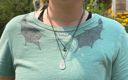 [OOAK] Turquoise Dragon Wing Tee - L